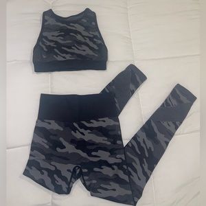 Grey camo bra and leggings set